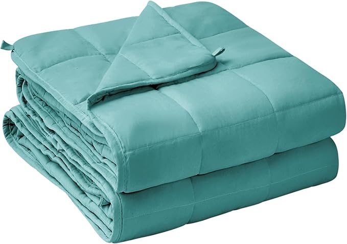 yescool Weighted Blanket for Adults (20 lbs, 88” x 104”, Teal) Cooling Heavy Blanket for Sleeping Perfect for 190-210 lbs, Queen Size Breathable Blanket with Premium Glass Bead, Machine Washable