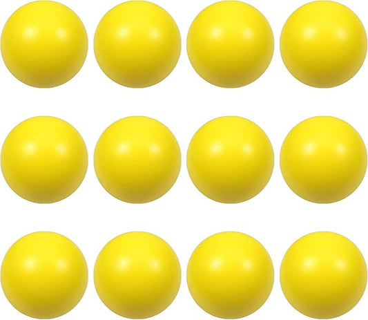 12 Pcs Yellow Foam Stress Ball Squeeze Stress Relief Balls for Kids and Adults Hand Exercise Sensory Relief Toys for Autism Anxiety ADHD (Yellow)