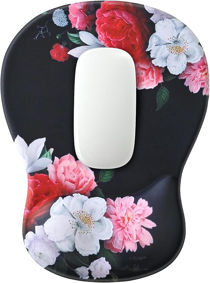 EooCoo Ergonomic Mouse Pad with Gel Wrist Rest Support Middle Concave Design, Relieve Wrist Pain Mousepad, Non-Slip Base for Laptop, Computer, Office Desk Accessories, Carpal Tunnel Syndrome