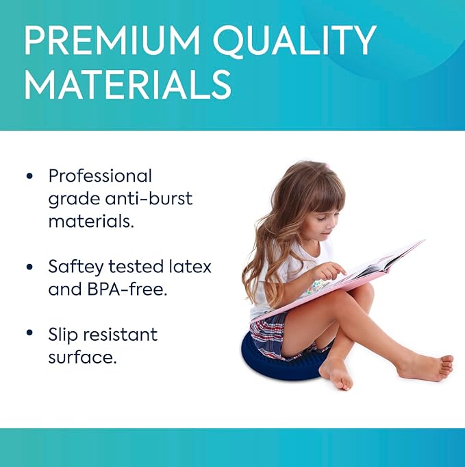 BouncyBand Wiggle Seat, Green, 1-Pack – Small 10.75” D x 2.5” H Wobble Cushion for Kids Aged 3-7 – Sensory Tool Promotes Active Learning & Improves Productivity – Includes Pump for Easy-Inflation