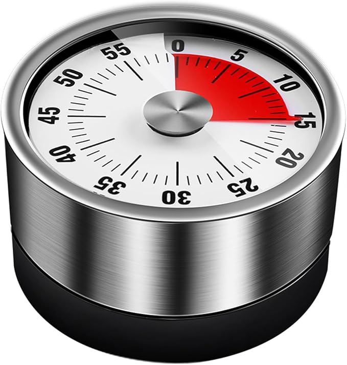 Kitchen Timer for Cooking, 60 Minute Visual Timer with Magnetic Base Mechanical Desk Timer for Home Kitchen Cooking Classroom Study Office Desk Use(White)