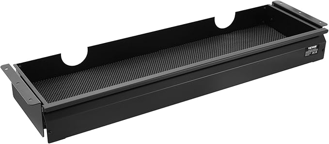 VEVOR Under Desk Drawer Slide Out, 33inch Under Desk Mounted Pull-out Drawer Attachment, Hidden Under Counter Drawers for office Home Sit Stand Workstation, Black