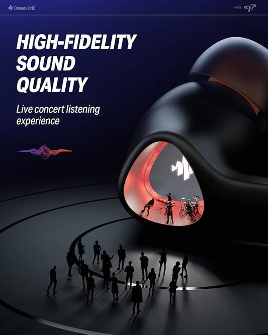 Donner Noise Cancelling Wireless Earbuds, Bluetooth 5.2 Earphones with 4 Mic Clear Calls, 12mm Drivers, App for Custom EQ, 32H Playtime, Fast Charging, Transparency - Dobuds ONE,Black