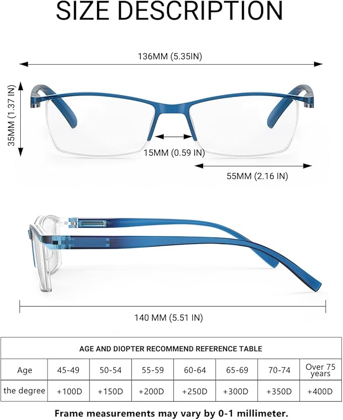 TERAISE Fashion Anti-blue light Reading Glasses Men Women Computer Reader