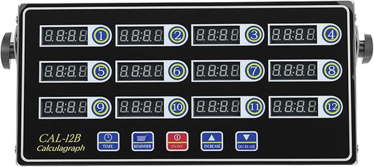 QWORK 12 Channel Multi-Timer Kitchen Clock, LED Digital Cooking Timer, Loud Alarm