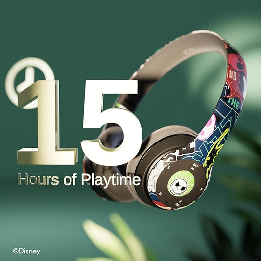 iJoy Disney Nightmare Before Christmas Jack Sticker Bluetooth Headphones - Wireless Foldable Over-Ear Headset, Built-in Mic, Enchanting Sally & Friends Design, for Adults & Kids