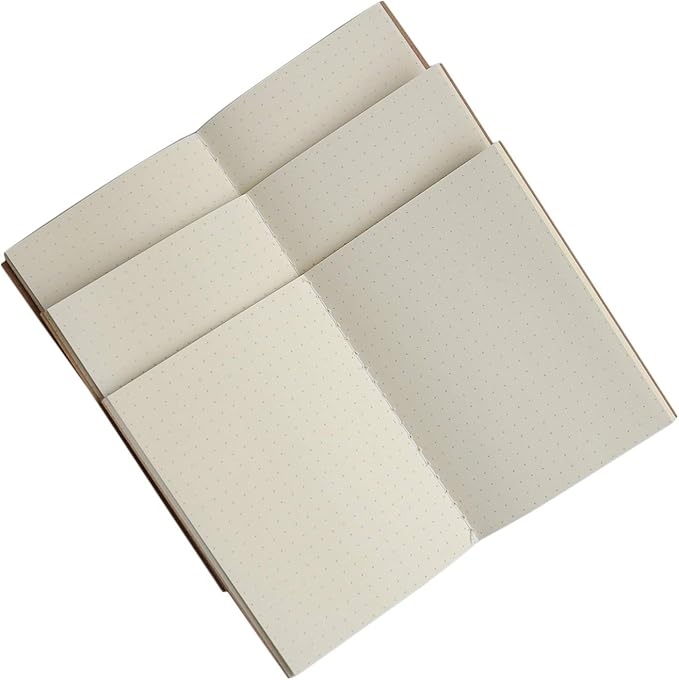 WANDERINGS A5 Dotted Grid Travelers Notebook Insert / A5 Journal Refill | 5.5" x 8.3" / 14cm x 21cm | 3 Booklets, 240 Blank Pages | Travelers Notebook Refills for Journals, Diaries, Planners