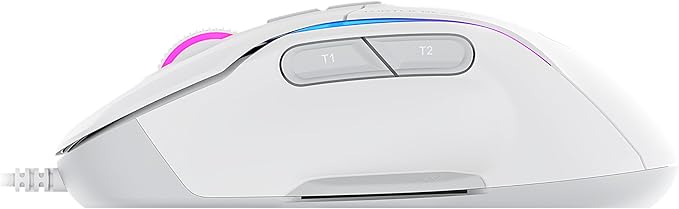 Turtle Beach Kone II – Wired Ergonomic RGB Gaming Mouse, 26K DPI Optical Sensor, 100M Click Life Optical Switches, 23 Customizable Inputs, 4D Scroll Wheel, Pure PTFE Glides - Arctic White