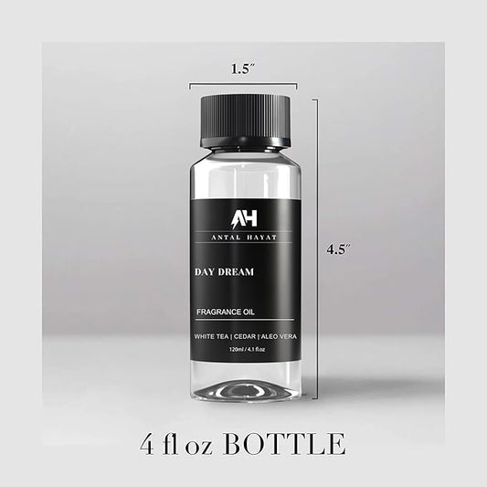 Day Dream Diffuser Oil 120ml – White Tea Essential Oil for Diffusers – Aloe Vera, Ginger, Amber & Cedarwood – Fall Home Luxury Scent – Hotel Collection Inspired Diffuser Oil Refill