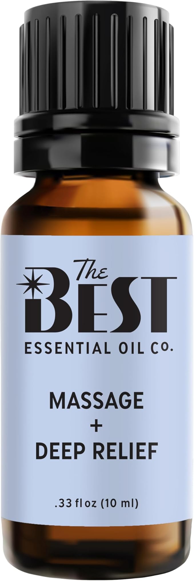 The Best Massage + Deep Relief Essential Oil Blend- Premium Grade- 100% Pure & Natural for Aromatherapy, Diffuser, Spa, Massage, Air Freshener- 10 ml (.33 fl oz)