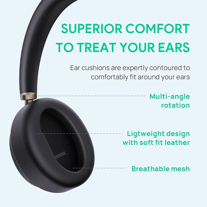 Yealink BH76 Plus UC Wireless Headset for Work, Bluetooth Headsets with Microphone Active Noise Cancelling, Retractable Mic Arm, ANC Business Headsets for Teams Zoom Meeting Call, Switchable Earpads