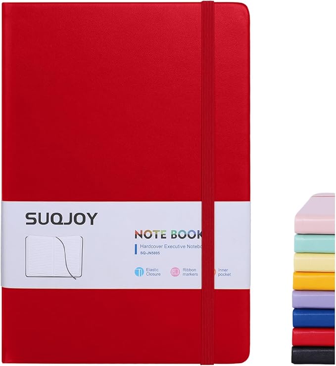 Lined Journal Notebook for Women Men,5.5"x8.3",100 GSM Thick Paper, A5 Hardcover Leather Journaling Notebooks for Writing,Travel,Work & School,College Ruled Notebooks for Note Taking Diary(Red)