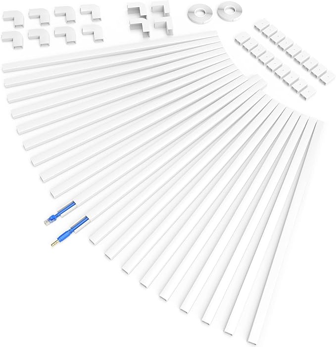 Delamu Cable Hider, 315in Cord Covers for Wires on Wall, One-Cord Cord Hider, Paintable Wire Hiders Wire Covers for Cords, Cable Management for Hiding 1-2 Small Wires, 20x L15.7 W0.59 H0.40in, White