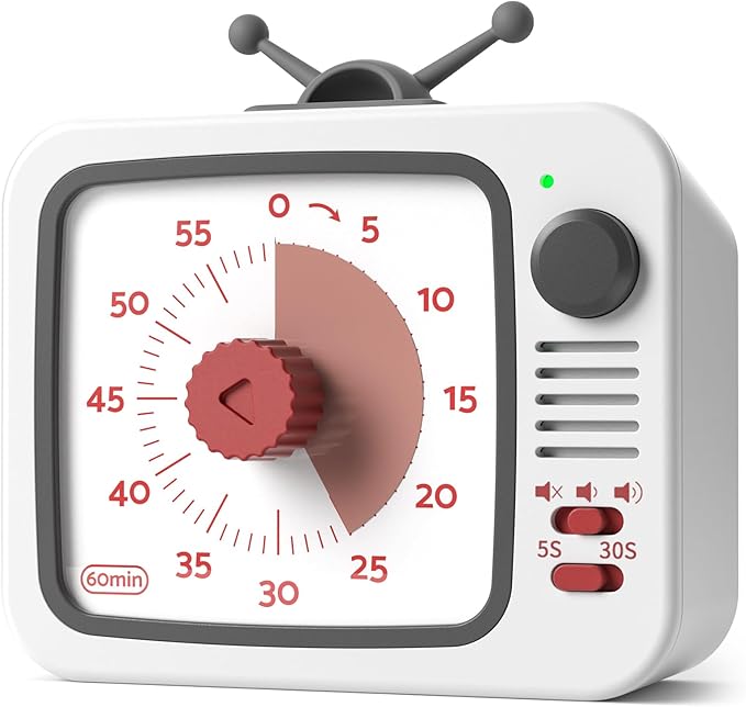 LIORQUE Visual Timer for Kids, 60-Minute Countdown Timers for Classroom Office Kitchen with Silent Operation, Kids Timer for Teaching with Cute Design