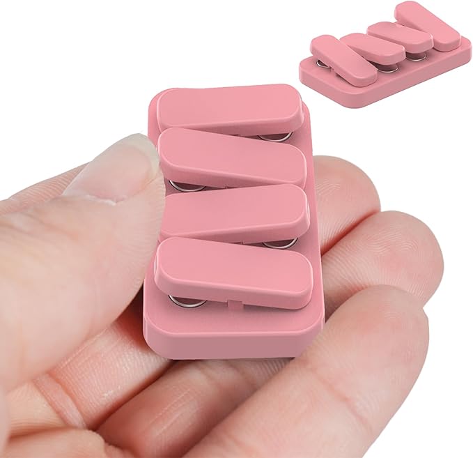 Metal Fidget Slider EDC Fidget Clicker Fidget Toys Adults (Light Pink)