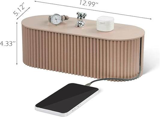 Cable Management Box Large Cable Organizer Box for Power Strips, Surge Protectors, Chargers, Adapters, TV Computer Wires Cable Hider Organizer Box with Cable Ties,Clip Holders - Khaki