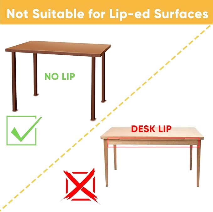 2 Pack Under Desk Hanging Shelf Drawer Organizer, Attachable Plastic Hidden Storage Tray, Easy Adhesive Mount Holder for Standing Tables, Office, Counters, Cabinets, Workstations - White