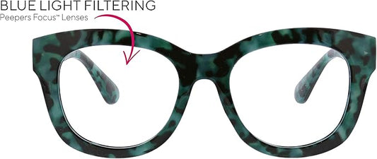 Peepers by PeeperSpecs Oprah's Favorite Center Stage Women's Oversized Blue Light Blocking Reading Glasses