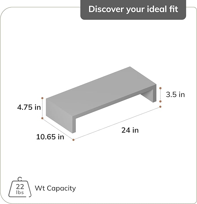 Anji Mountain Wooden Monitor Stand - Elegant Monitor Riser, Perfect Monitor Stand for Desk Organization, Durable Wood Construction monitor stands, Enhances Ergonomics and Workspace Efficiency,Biscotti