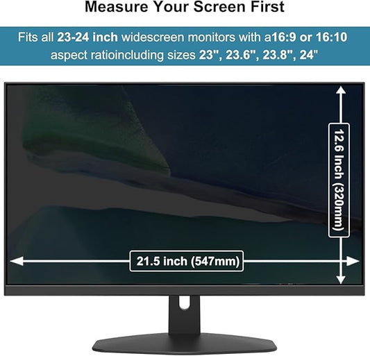 Hanging Computer Privacy Screen Protector Shield Compatible for 23/24 Inch Widescreen Desktop Monitor -Anti Glare & Blue Light Filter-Hanging Design for Easy On/Off