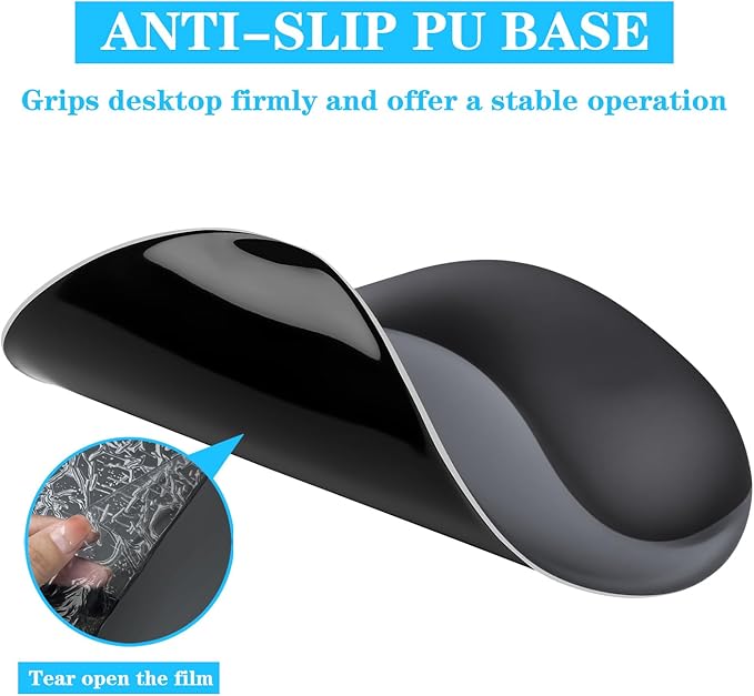 Wrist Rest Support for Mouse Pad and Keyboard Set, Ergonomic Gel Wrist Support - Fabric with Non-Slip, Soft & Comfortable, Relieve Office or Gaming Wrist Pain (Black)