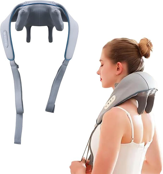 Wireless Neck and Shoulder Massager With Soothing Heat, Shiatsu Back Massager Pillow for Traps, Back Pain, Gifts for Men Women Mom Dad