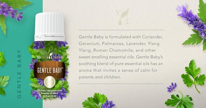 Young Living - Gentle Baby 15ml | Gentle Aroma for Babies | Soothing Skin | Relaxing & Moisturizing Aromatherapy Massage | Infant & Parenting Relaxation | Calming Scent