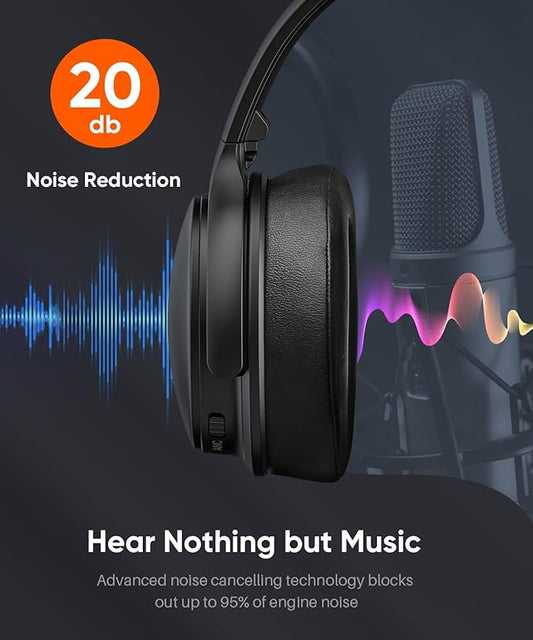 INFURTURE Upgrade Active Noise Cancelling Headphones, H1 Wireless Over Ear Bluetooth Headphones, Deep Bass Headset, Low Latency, Memory Foam Ear Cups,90H Playtime