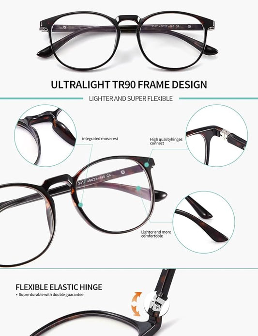CNLO Blue Light Blocking Glasses,Computer Glasses,Anti Eyestrain, Lightweight Frame Eyeglasses Men/Women