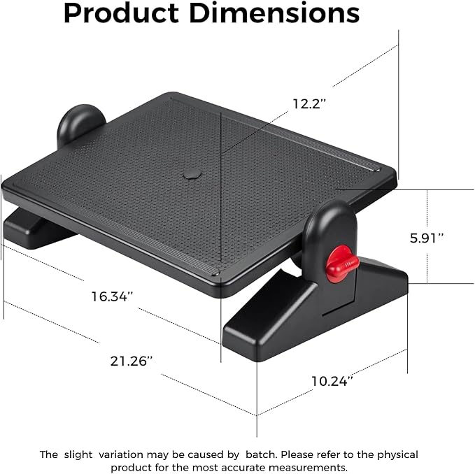 DXRacer Ergonomic Adjustable Desk Foot Rest, Foot Stools Footrest for Under Office Desk (Basic)