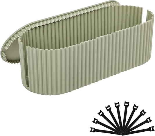 FABROK Cable Management Box with 10 Cable Ties, Cable Organizer Box for Power Strips, Surge Protectors, Chargers, Adapters, TV Computer Wires Cable Hider Organizer Box for Home/Office (Large/Green)