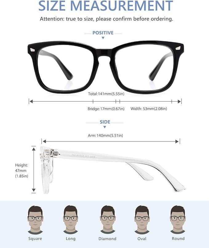 Cyxus Blue Light Glasses for Men Women Reduce Eye Strain UV Blocking for Computer Screen 8082