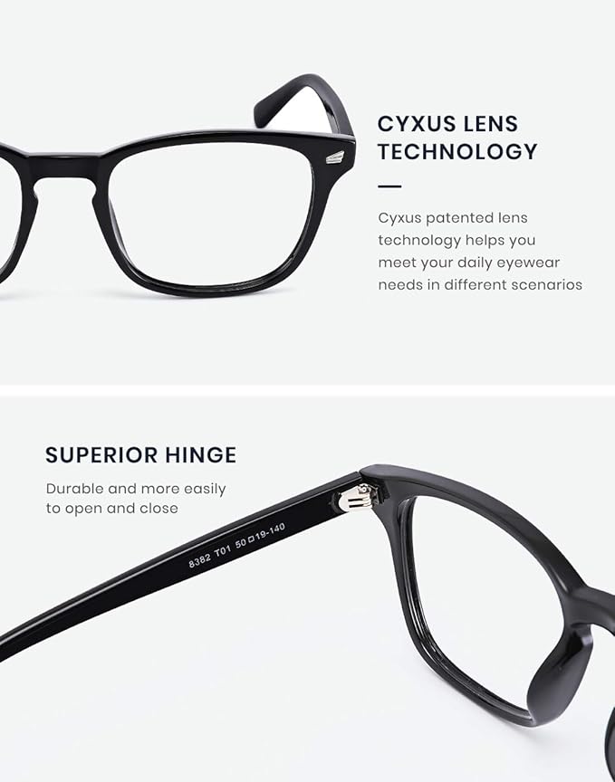 Cyxus Blue Light Glasses for Men Women Reduce Eye Strain UV Blocking for Computer Screen 8082