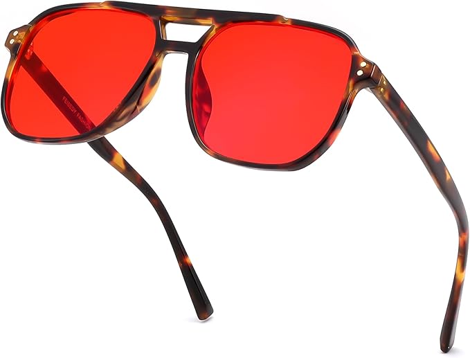 FEISEDY Sleep Blue Light Glasses for Woman Men 99.9% Computer Gaming Red Lens Eyeglasses Reduce Eyestrain G2835