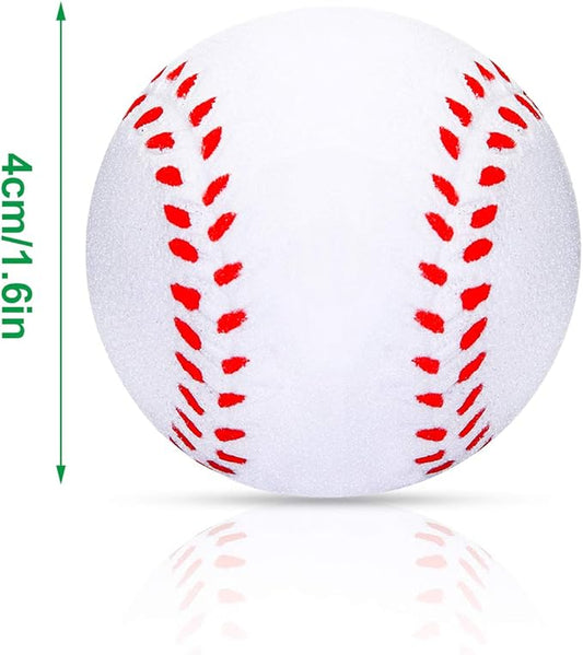 Blulu 30 Packs Baseball Stress Balls Party Favors Foam Mini Baseball Squeeze Balls for Kids, School Carnival Reward and Party Supplies