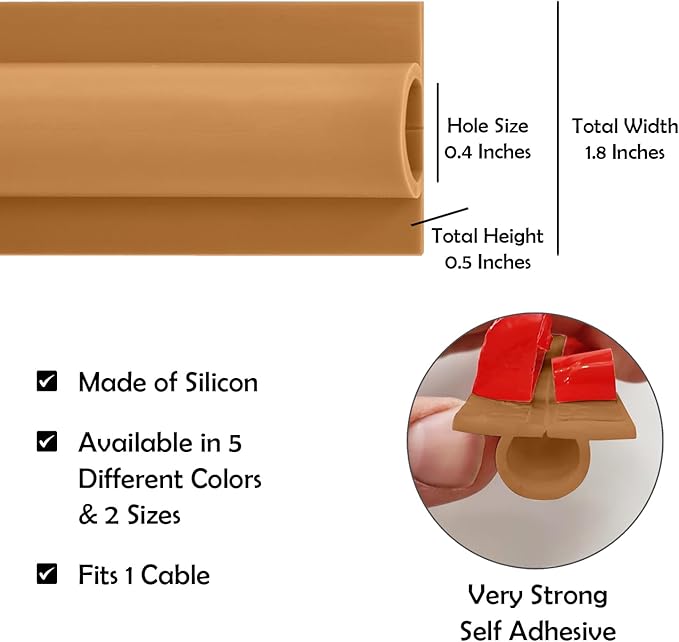 Rubber Bond TV Cord Hider Cable Protector - Strong Self Adhesive Wall Cord Cover Cable Hider - Low Profile Cable Management Wall Cord Concealer Cable Raceway