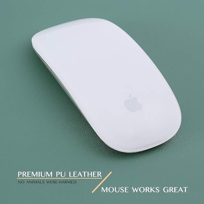 K KNODEL Large Office Leather Desk Mat, Mouse and Keyboard Pad, Computer and Laptop Mat, Desktop Protector and Cover, Writing Pad and Blotter (35.4"x17", Green)