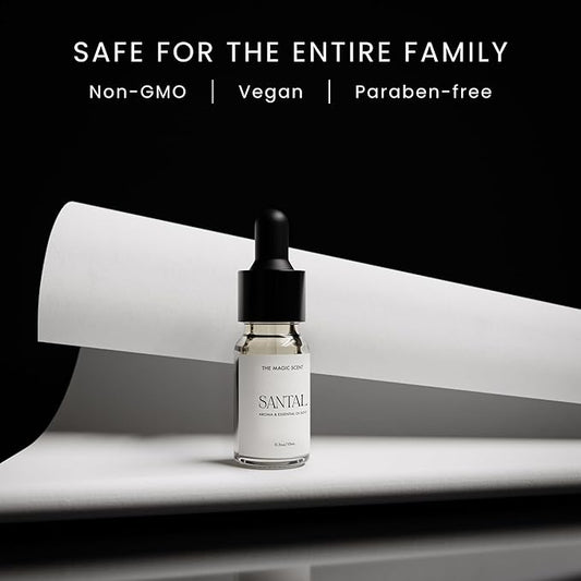 Santal Diffuser Oil - Fragrance Scent - Cold-Air & Ultrasonic - Santal Essential Oil - Diffuser Oils Scents for Home - Sandalwood Oil - 0.3 fl oz, 10 mL