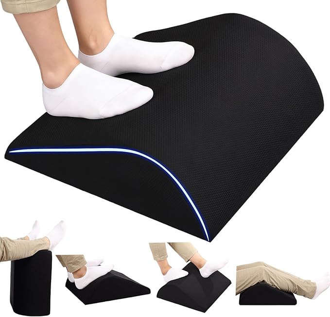 Foot Rest for Under Desk at Work Ergonomic Under Desk Footrest,Support Foot Pillow Double-Sided Footstool, for Office, Home & Gaming Leg Elevation Pillow Black