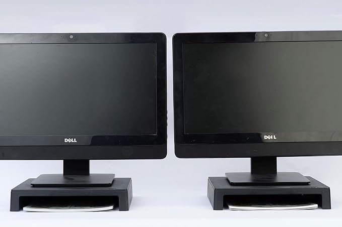 Stackable 2 Inch Computer Monitor Riser Stand, VuRyser 2, Black, VUR 4855 (2-Pack)
