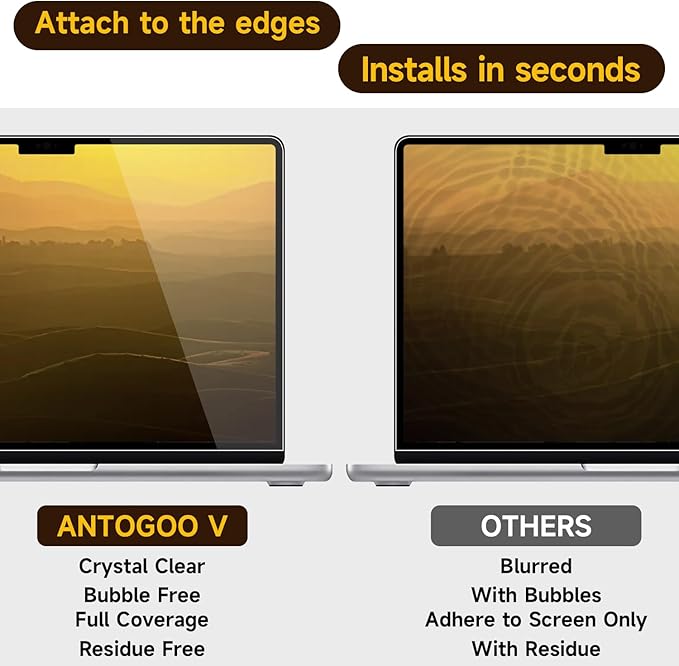 Removable Tempered Glass Screen Protector for 2023-2025 Apple Macbook Air 15.3 Inch M2/M3/M4 Chip, 9H Hardness, No Bubbles or Lines, Anti-Scratch, Anti-Fingerprint, Clear