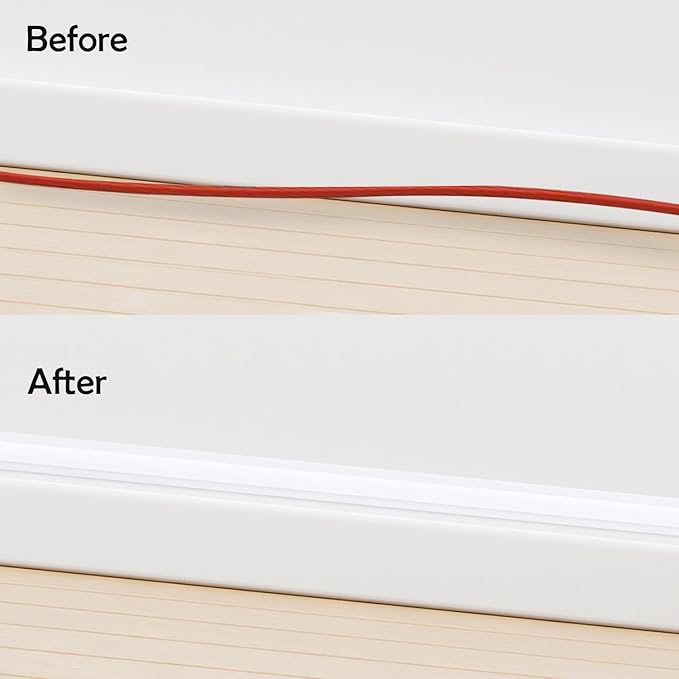 Rubber Bond TV Cord Hider Cable Protector - Strong Self Adhesive Wall Cord Cover Cable Hider - Low Profile Cable Management Wall Cord Concealer Cable Raceway