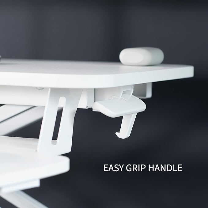 VIVO Height Adjustable 32 inch Standing Desk Converter with Dual 13 to 30 inch Monitor Stand, Sit Stand Monitor Mount and Desk Riser, White, DESK-V000K-M2W