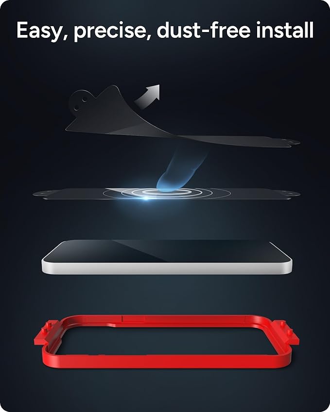 ZAGG Glass Elite Privacy Screen Protector for iPhone 16 Pro - 2-Way Privacy Filter, Ultra-Strong Tempered Glass, 5X Stronger, Smudge-Free, Easy Install, InvisibleShield, Recycled Content