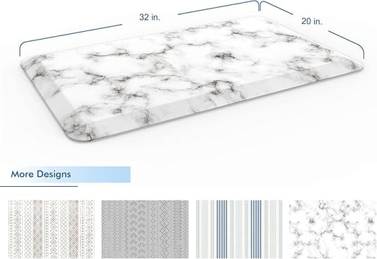 Klay Home Kitchen mats for Floor Anti Fatigue, 3/4" Thick 100% PU Memory Foam Kitchen mat, Padded Kitchen mat, Cushion Kitchen Sink Rug - Waterproof - Non-Slip - Well-Made (Small 20" x 32", Marble)