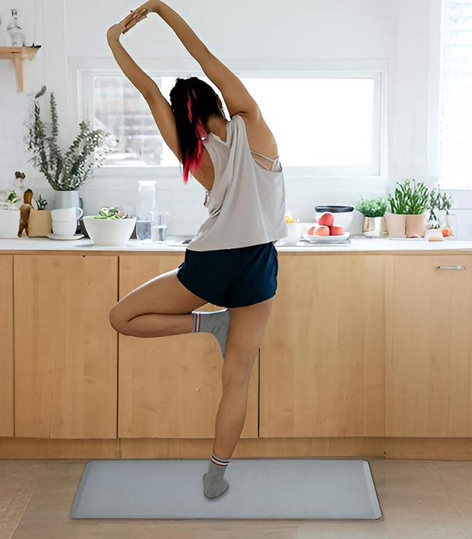 Anti Fatigue Kitchen Rugs Kitchen Mats for Floor,Cushioned Non-Slip Waterproof Ergonomic Comfort Rug Standing Mat for Kitchen,Doing Dishes,Floor,Home,Office,Sink,Laundry,Grey,17.3"x47.2"