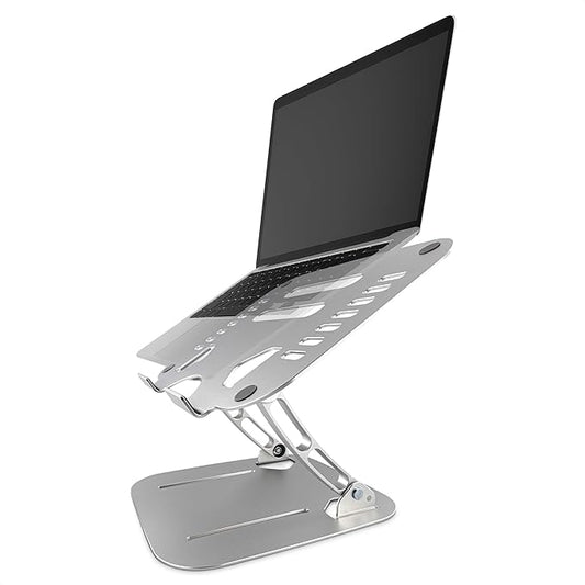 Adjustable Laptop Stand For Desk - Portable Laptop Riser for Desk with Ventilation Slots for Enhanced Airflow, Non-Skid Silicone Pads, Adjustable Height & Angle - Computer Stand for 10-17.3" Laptops