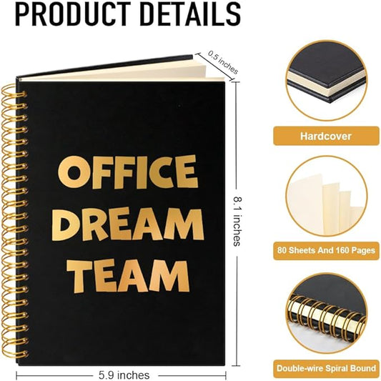Office Dream Team 160 Blank Pages Spiral Notebook, Team Appreciation Gifts, Dream Team Gifts for Colleagues, Team Member Appreciation Gifts, New Job Appreciation Gifts for Coworker Colleagues