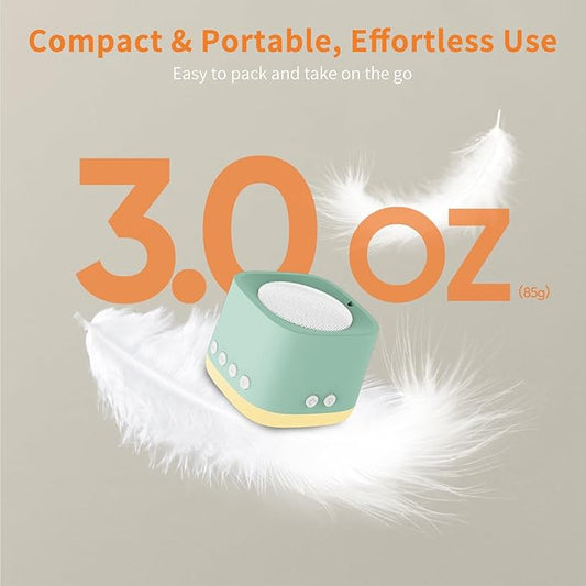 Portable White Noise Machine,Mini Sound Machine for Travel with Breathing Night Light,16 Soothing Sounds,Timer,Rechargeable Brown Noise Machines for Sleeping Adults Gift,Office Privacy,Home (Green)