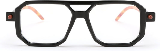 FEISEDY Vintage Square Blue Light Blocking Glasses Women Men 70s Flat Aviator Glasses Computer Anti Glare B0062